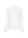 Imperial Draped Long-sleeve Top In White
