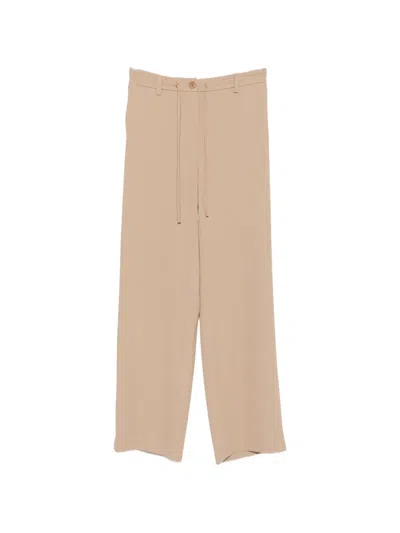 Imperial Drawstring Wide-leg Trousers In Neutral