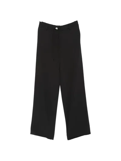 Imperial Drawstring Wide-leg Trousers In Black