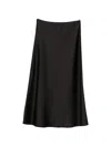 Imperial Elasticated Midi Skirt In Black