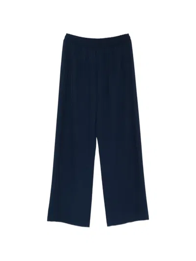 Imperial Elasticated-waistband Palazzo Pants In Blue