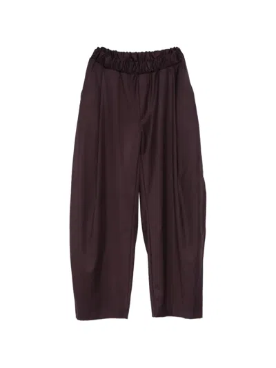 Imperial Elasticated-waistband Wide-leg Trousers In Purple