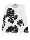 Imperial Floral-motif Crew-neck Sweater In White