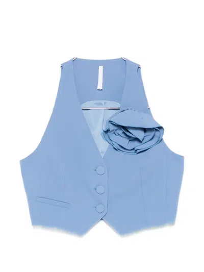 Imperial Floral-appliqué Waistcoat In Blue