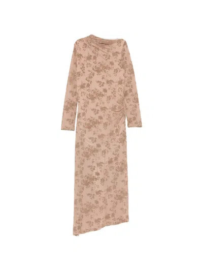 Imperial Floral-print Ruched Maxi Dress In Neutral