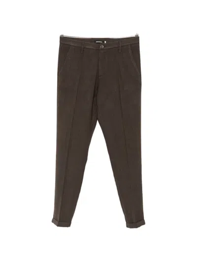 Imperial Herringbone-pattern Tailored Trousers In Black
