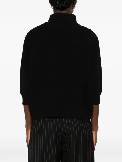 Imperial High-neck Short-sleeve Sweater In Brown