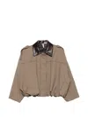 Imperial Houndstooth-pattern Contrast-collar Jacket In Brown