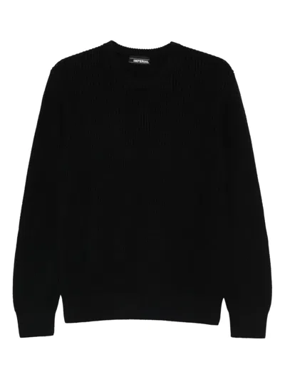 Imperial Knitted Crew-neck Sweater In Black