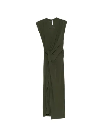 Imperial Knot-detail Maxi Dress In Green
