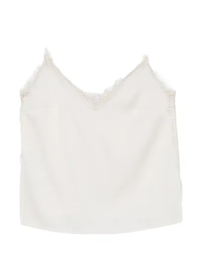 Imperial Lace V-neck Top In Neutral