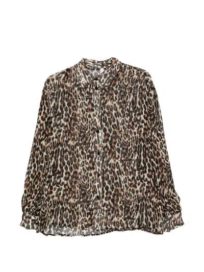 Imperial Leopard-print Button-down Shirt In Brown