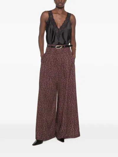 Imperial Leopard-print Palazzo Pants In Brown