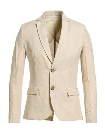 Imperial Man Blazer Beige Size S Linen In Neutral