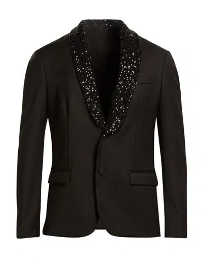 Imperial Man Blazer Black Size L Polyester, Viscose, Elastane In Brown