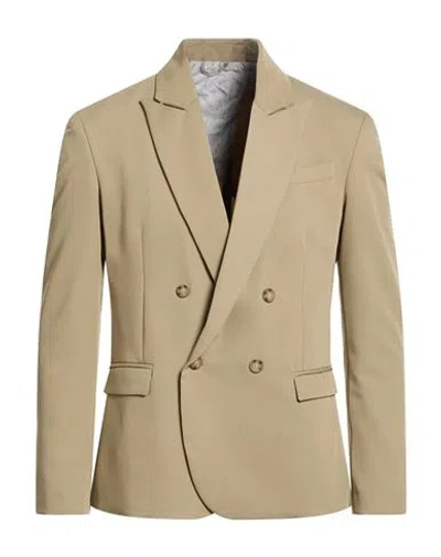 Imperial Man Blazer Khaki Size L Polyester, Viscose, Elastane In Sand
