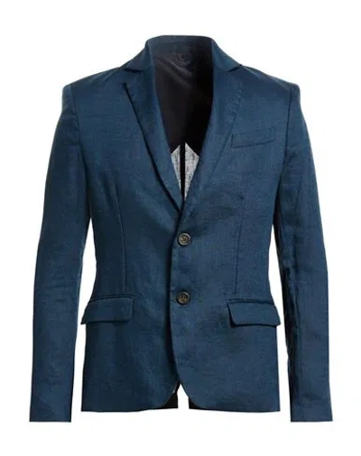 Imperial Man Blazer Navy Size M Linen In Blue
