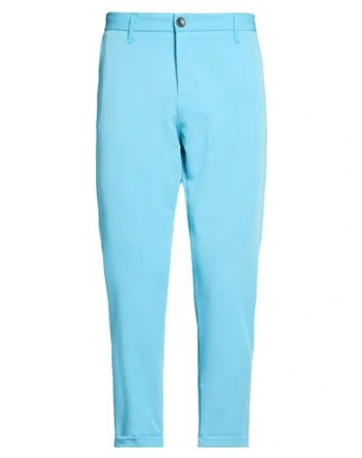 Imperial Man Pants Azure Size 36 Polyester, Viscose, Elastane In Blue