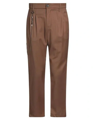 Imperial Man Pants Brown Size 30 Polyester, Viscose, Elastane In Burgundy