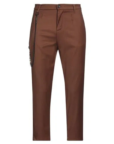Imperial Man Pants Brown Size 36 Polyester, Viscose, Elastane