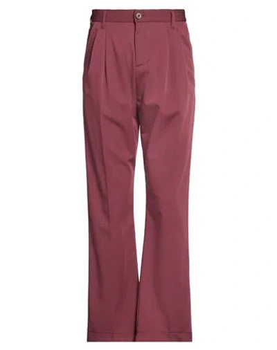 Imperial Man Pants Burgundy Size 26 Polyester, Viscose, Elastane In Brown