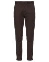 Imperial Man Pants Dark Brown Size 34 Polyester, Viscose, Elastane In Multi