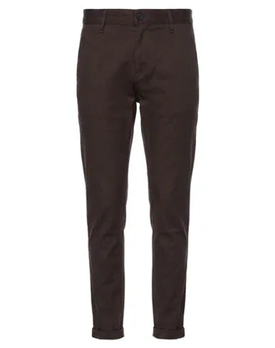 Imperial Man Pants Dark Brown Size 34 Polyester, Viscose, Elastane In Multi