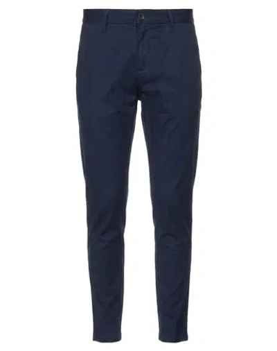 Imperial Man Pants Navy Size 28 Polyester, Viscose, Elastane In Blue