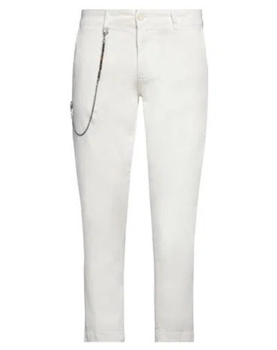 Imperial Man Pants White Size 34 Cotton, Elastane
