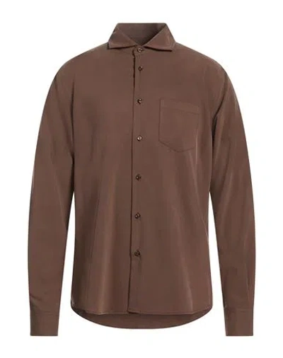 Imperial Man Shirt Chocolate Brown Size L Modal, Polyester, Elastane