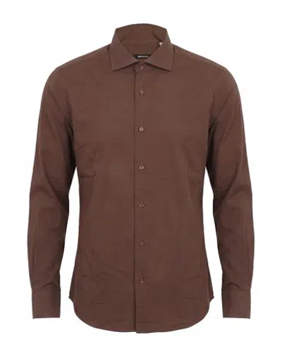 Imperial Man Shirt Chocolate Brown Size L Modal, Polyester, Elastane