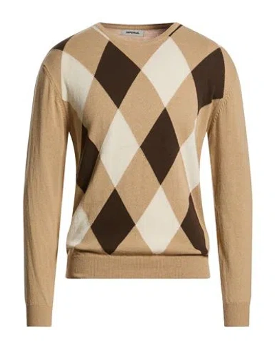 Imperial Man Sweater Beige Size Xxl Cotton, Polyacrylic In Sand