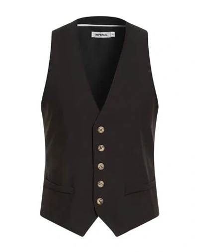 Imperial Man Tailored Vest Black Size S Polyester, Viscose, Elastane In Brown