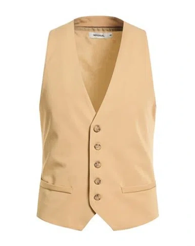 Imperial Man Tailored Vest Camel Size S Polyester, Viscose, Elastane In Brown
