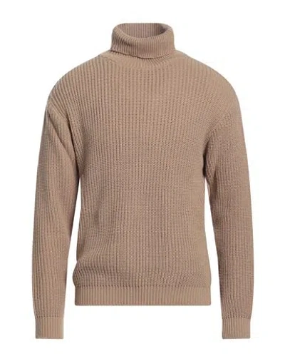 Imperial Man Turtleneck Beige Size L Acrylic, Wool In Brown