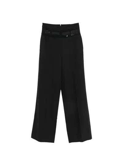 Imperial 메시 패널 와이드 팬츠 In Black