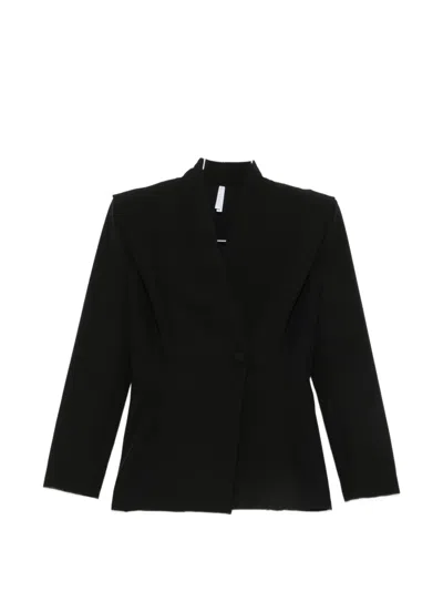 Imperial Padded-shoulder Single-breasted Jacket In Black