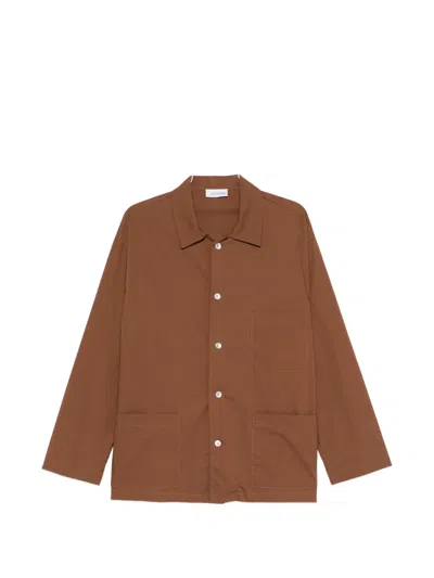 Imperial Patch-pocket Shirt Jacket In Brown