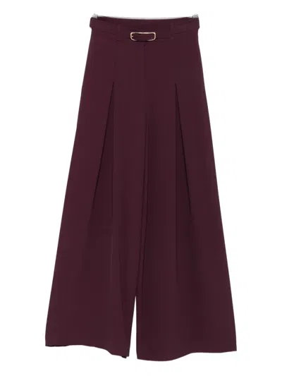 Imperial Pleated Belted Trousers In Red