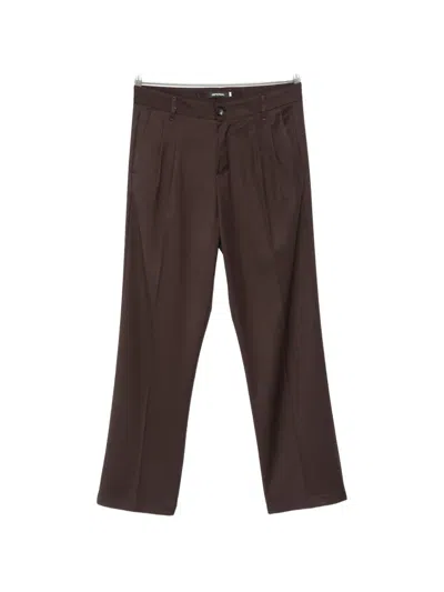 Imperial Pleated Straight-leg Trousers In Brown