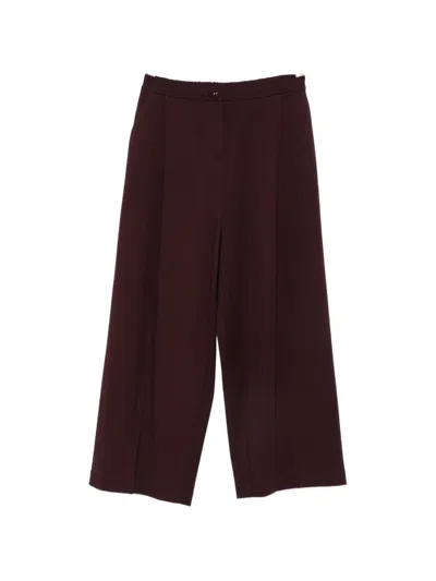 Imperial Pleated Wide-leg Trousers In Burgundy