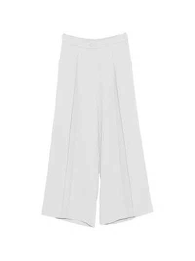 Imperial Pleated Wide-leg Trousers In White