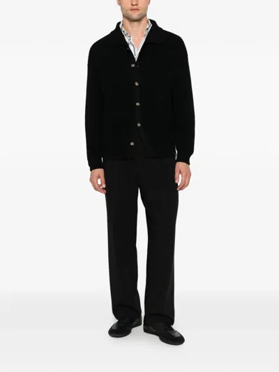 Imperial Ribbed-knit Cardigan In Black