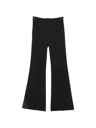 Imperial Satin-trim Flared Trousers In Black