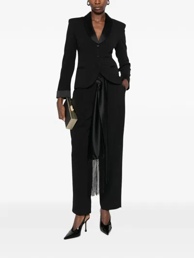 Imperial Satin-trim Single-breasted Jacket In Black