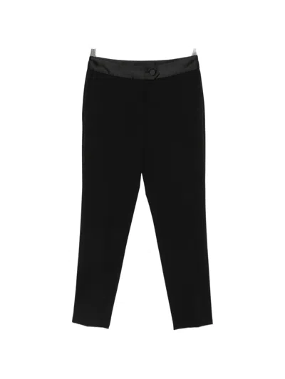Imperial Satin-trim Slim-fit Trousers In Black