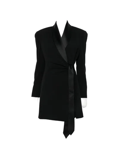 Imperial Satin-trim Wrap Dress In Metallic
