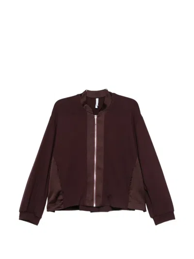 Imperial Satin-trim Zip-up Jacket In Red