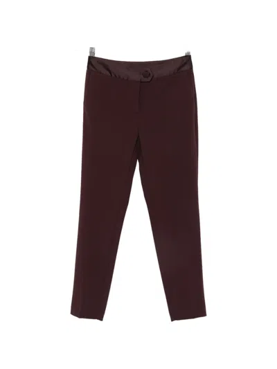Imperial Satin-waistband Cotton Trousers In Red