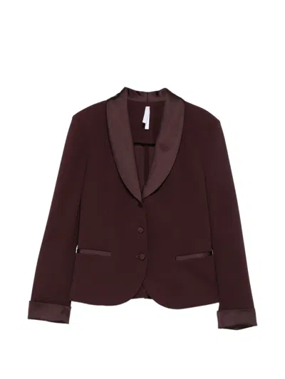 Imperial Shawl-lapel Button-up Blazer In Violett